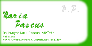 maria pascus business card